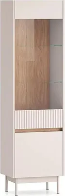 Zdjęcie produktu dla Witryna wysoka DUMI 02 2D kaszmirowa/dąb cremona
