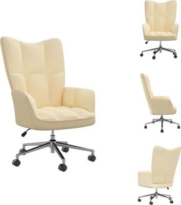 Image de vidaXL Fauteuil relax velours blanc crème - Fauteuil