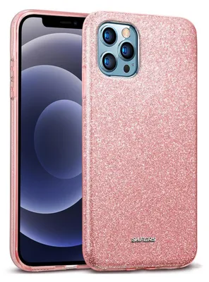 Produktbild von Conie Glitzer Schutzhülle für iPhone 12 Pro Max Hybrid Silikon Hard Case TPU Cover Hülle in Rosa