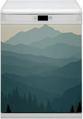 Produktbild von Küche Magnet für Spülmaschine  Abwaschbar 60x70 cm Geschirrspüle  - Waldgebirge