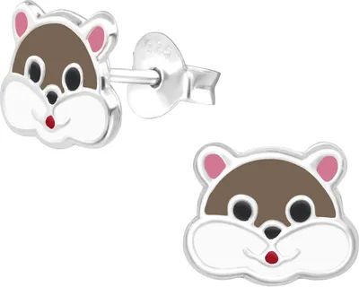 Produktbild von Ohrringe Eichhörnchen Ohrstecker 925 Sterling Silber mit Eichhörnchenkopf