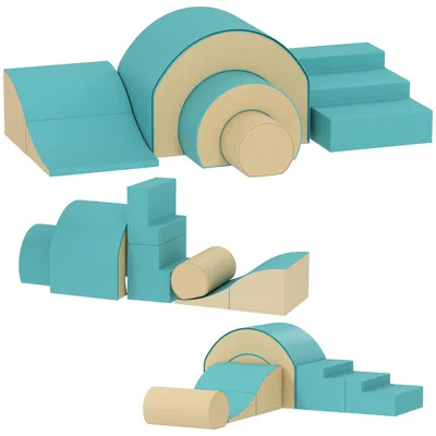 Image de AIYAPLAY Blocs de construction en mousse pour enfants, lot de 5, blocs géants pour grimper, vert