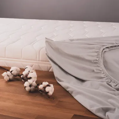 Produktbild von Blumtal Basics Spannbettlaken 80x160-180 cm Jersey - Bettlaken 80x160 Kinder aus 100% Baumwolle - Spannbettlaken Beistellbett / Kinderbett 80x160-180 - Hellgrau - Grau