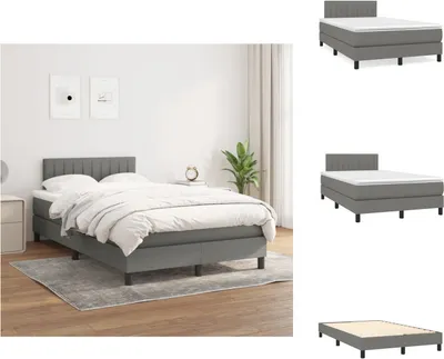 Produktbild von vidaXL Boxspringbett mit Matratze Dunkelgrau 120x200 cm Stoff -  Betten & Bettgestelle