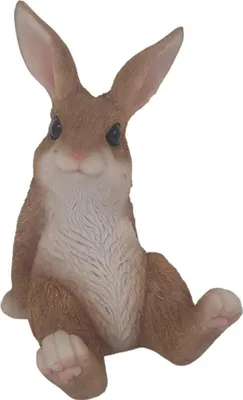 Produktbild von Dekofigur Hase sitzend 22 x 9,5 x 14 cm braun weiß