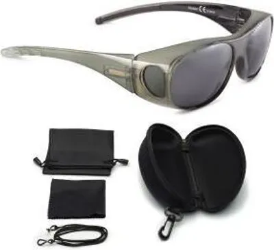 Produktbild von FALINGO Sonnenbrille Überzieh Überziehbrille FLEXI EDITION polarisiert UV400 (Silbergrau Grau)