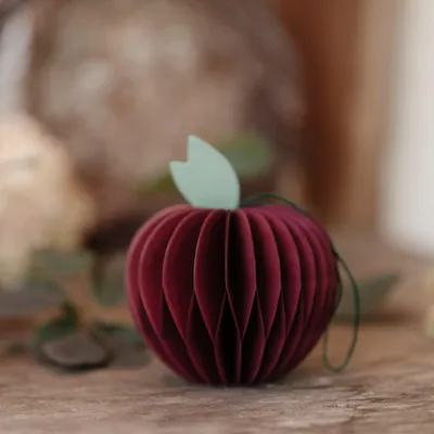 Produktbild von Papieranhänger Apfel - bordeaux: large