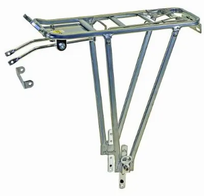 Produktbild von Fahrrad Gepäckträger mit Federklappe silber Aluminium 24 + 26 + 28 "
