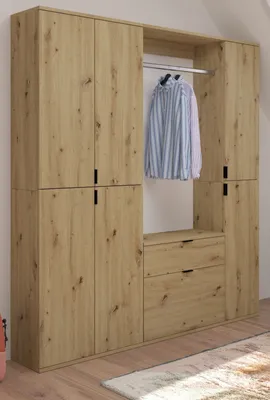Produktbild von Garderobe Set "Line-Up" Eiche Garderobenschrank 152 x 193 cm
