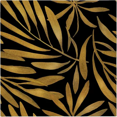 Zdjęcie produktu dla 50 serwetek materiałowych Golden Leaves - Złote liście na czarnym tle 40x40cm