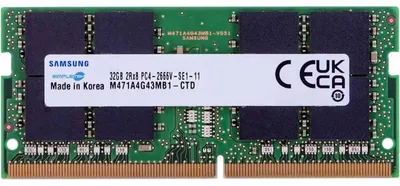 Obrázek produktu pro Samsung M471A4G43MB1-CTD, 32 GB, 1 x 32 GB, DDR4, 2666 MHz, 260-pin SO-DIMM