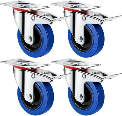 Produktbild von Famanu Transportrollen für Möbel - Zwenkwielen mit Bremsen - Set von 4