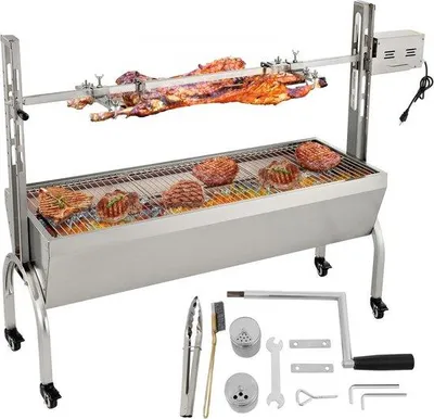 Obrázek produktu pro Grilovací rožeň pro gril BBQ, 40 W, 132 lb, nerezová ocel