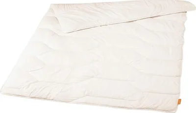 Produktbild von sleepling Schurwolle Sommerdecke Bezug 100% Baumwolle leichte Bettdecke 155 x 220 cm, weiß