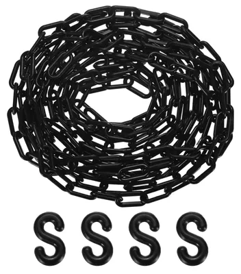 Kunststoff-Absperrkette 7,3 m schwarz mit S-Verschluss