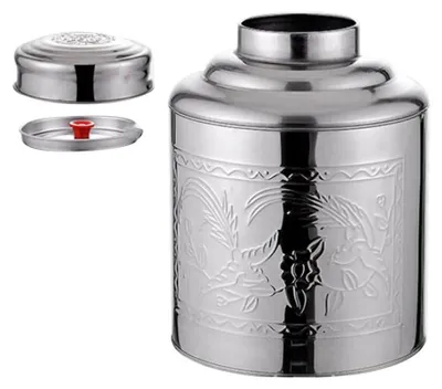 Productafbeelding van Theedoos - RVS - Luchtdicht afsluitbaar - 250 gram - Zilver