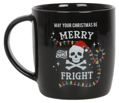 Produktbild von ";Merry and Fright"; Keramikbecher für Weihnachten