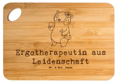 Produktbild von Mr. & Mrs. Panda Frühstücksbrettchen Ergotherapeutin Leidenschaft - Transparent - Geschenk, Schneidebrett, Frühstücksbrett, Witzig, Holzbrettchen, Ausbildung, Holzbrett