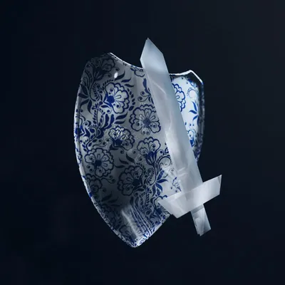 Produktbild von Porzellanschild, Papierschwert