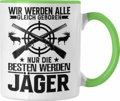 Produktbild von Trendation - Jäger Geschenke für Männer Tasse Geschenkidee Nur Die Besten Sind Jäger (Grün)