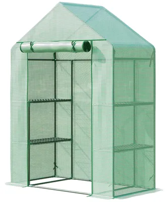 Obrázek produktu pro Outsunny Fóliový skleník Skleník se 6 policemi Cold Frame Green