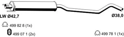 Produktbild von ERNST 012201 Mittelschalldämpfer Schalldämpfer für OPEL Corsa C Schrägheck (X01)