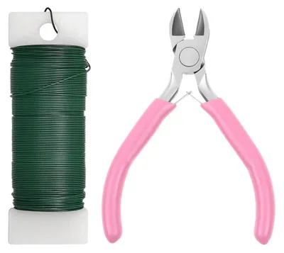 Blumenwickeldraht-Set, 35 m, 0,77 mm, grün, mit Drahtschneider