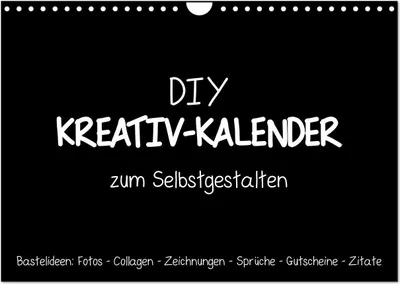 Produktbild von Bastelkalender: DIY Kreativ-Kalender -schwarz- (Wandkalender 2025 DIN A4 quer), CALVENDO Monatskalender