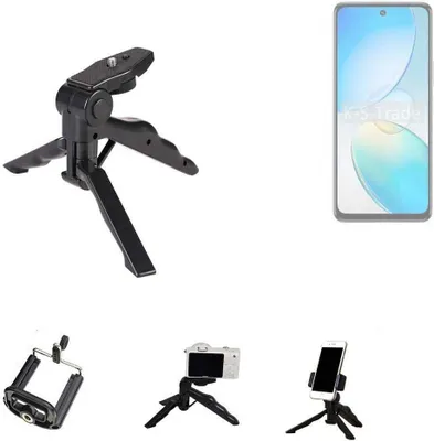 Produktbild von K-S-Trade Stativ Tisch-Ständer Dreibein Handy-Stativ Ständer kompatibel mit Infinix Hot 12 Mini-Stativ Smartphone Tripod Handy-Stativ aus Plastik