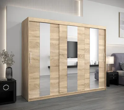 Obrázek produktu pro Skříň s posuvnými dveřmi DORA - šířka 250 cm, dub sonoma