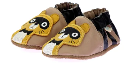 Productafbeelding van Robeez RayCOON babyschoenen, lichtbruin, zwart, maat 17/18 EU, lichtbruin, zwart, maat 17/