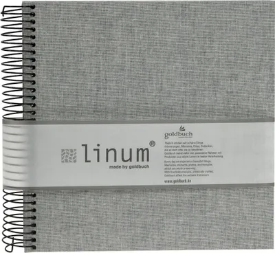 Produktbild von Goldbuch Linum, Grau, 40 Blätter, Spiralbindung, Polyurethan, Cremefarben, 200 mm