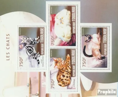 Produktbild von Briefmarken Togo 2014 Mi 6026-6029 Kleinbogen (kompl. Ausgabe) postfrisch Katzen