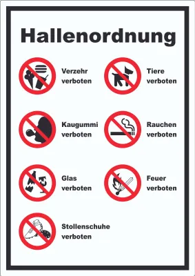 Produktbild von Aufkleber Hallenordnung A3 (297x420mm)
