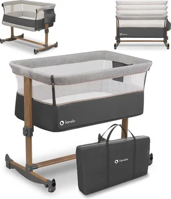 Produktbild von Babybett mit Schaukelfunktion und Höhenverstellung - 3-in-1 Babybett mit abnehmbarem Seitenwand