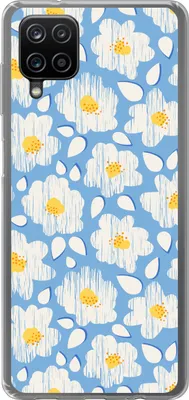 Produktbild von MuchoWow® Handyhülle Schutzhülle Hülle für Telefoonhoesje Samsung Galaxy A12 Mädchen - Blumen - Blau - Muster - Mädchen - Kinder - Kinder - Kind Silikon Softcase Handy Hülle - Bild