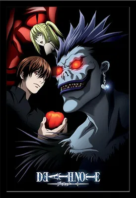 Produktbild von Death Note - Poster - Group + Wechselrahmen, Shinsuke® Maxi MDF schwarz, Acryl-Scheibe