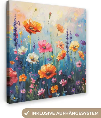 Obrázek produktu pro OneMillionCanvasses® - Obrazy na plátně - Květiny - Příroda - Akvarel - Umění, nástěnné dekorace, Obrazy do obývacího pokoje, 50x50cm