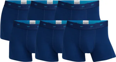Produktbild von CR7 Herren Boxershorts, 6er Pack - Bambus-Viskose,Trunks, Baumwolle Stretch, Logobund Blau XL