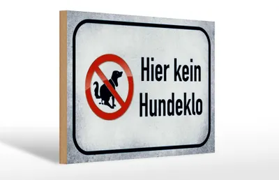 Produktbild von Holzschild Hinweis  Hier Kein Hundeklo, 30 x 20 cm, Holzschilder Tiere Achtung