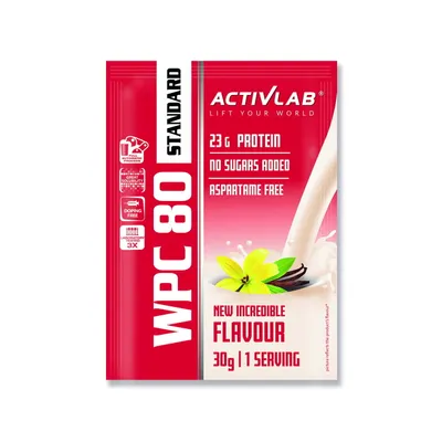 Zdjęcie produktu dla Activlab WPC 80 Standard 20 x 30 g – Białko Serwatkowe WPC, Wysokobiałkowa Odżywka, Wanilia