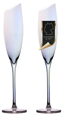2 Champagnergläser mit Regenbogenglanz, 150 ml, spülmaschinenfest