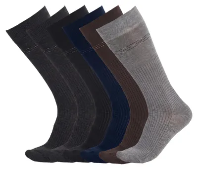 Imagen del producto de Kisses&Love: 6 pares de calcetines de vestir para hombre, sin costuras, de caña alta, modelo S17678, Imagen generada por IA