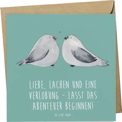 Produktbild von Mr. & Mrs. Panda Grußkarte Verlobungsfeier Abenteuer - Meeresbrise - Geschenk, faltkarte, Geschenke, Heiraten, Heirat, Verlobung, Hochzeit, Vorfreude, Klappkarte, Freunde