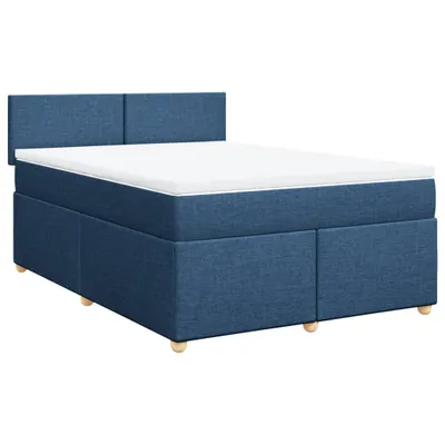 Produktbild von Boxspringbett mit Matratze Blau 160x200 cm Stoff