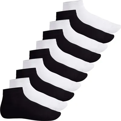 Produktbild von Footstar EVERYDAY! 10 Paar Damen Herren Quarter Socken - Schwarz-Weiß-Mix 47-50