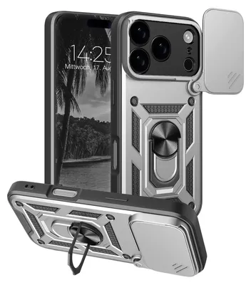 Produktbild von Armor Handyhülle für Apple iPhone 18 Pro Kameraschutz Handy Panzer Case Cover Schutzhülle Outdoor Farbe: Silber