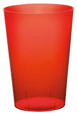Produktbild von 900 Mehrweg Becher rot transparent Plastikbecher 230ml Wiederverwendbar bunt