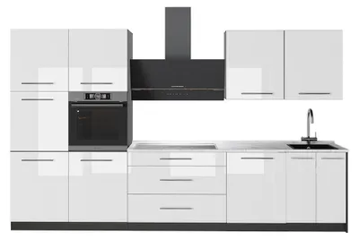 Obrázek produktu pro Kuchyňský kout Vicco Fame-Line Bílá vysoký lesk/Antracit 340 cm, PD Mramor, Model 64578