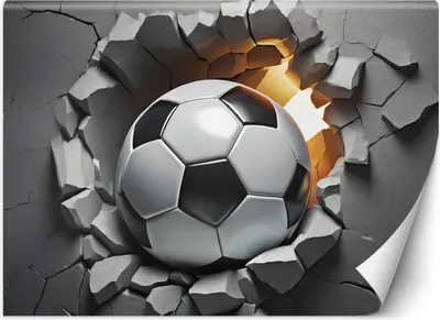 Produktbild von Vlies fototapete Fußball 3D 400x280 cm Feeby Grau inkl. Kleber einfache Montage